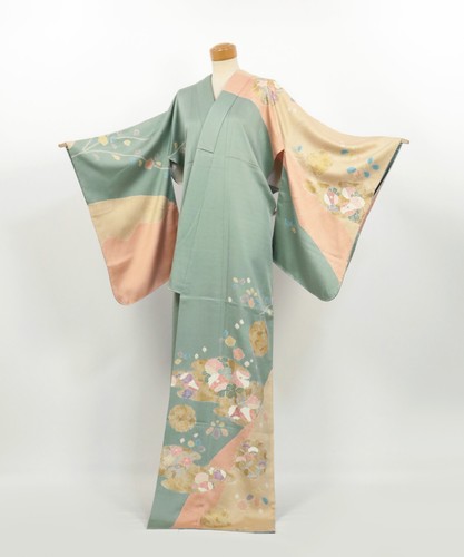 Vintage silk houmongi kimono - silk,