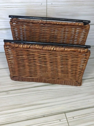 Vintage woven wicker desktop - woven,