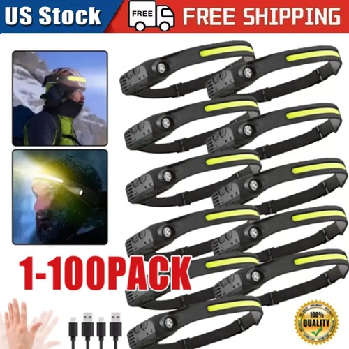 Cob led headlamp usb - cob,