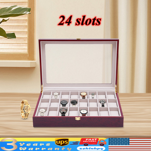 Slot wooden watch box - 24,