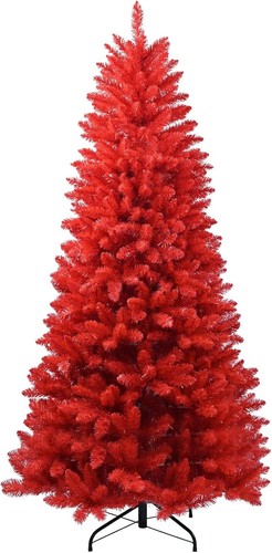 Red artificial christmas tree - red,