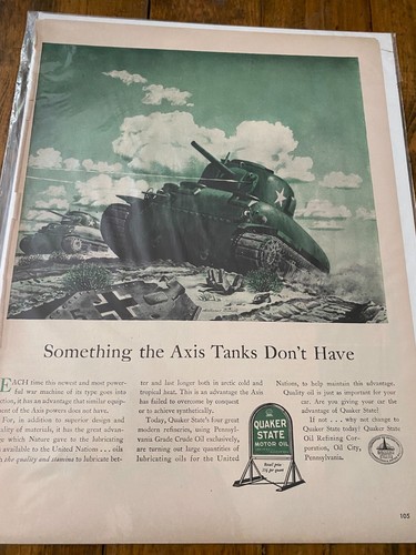 Vintage 1943 quaker state oil - state,