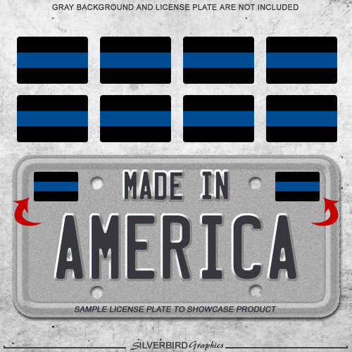 Thin blue line mini sticker - 8x,