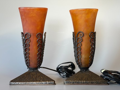 Daum pair art - art, glass