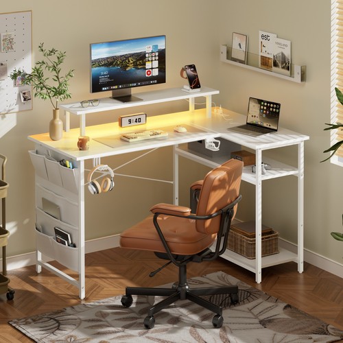 Computer desk with - computer, lights