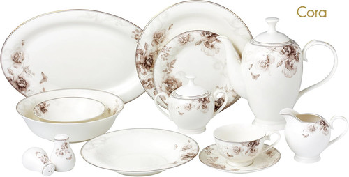 Cora piece elegant bone - 57-piece,