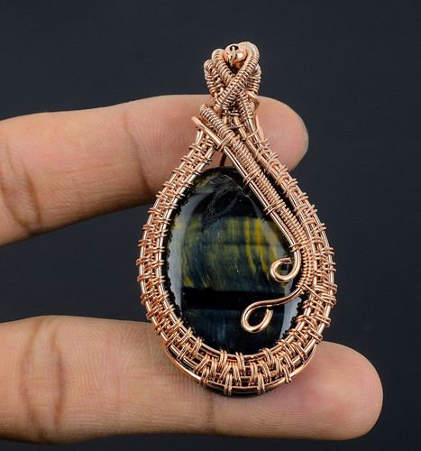 Blue tiger eye handmade - tiger,