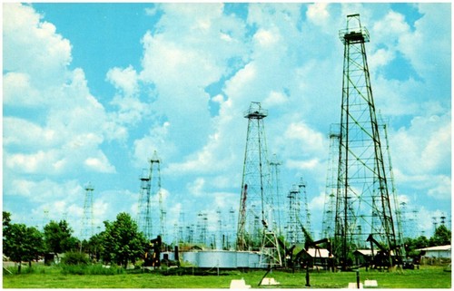 Texas oil field postcard - texas,