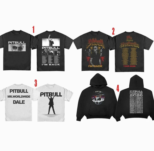 Pitbull merch back - back, world