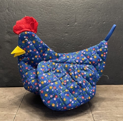 Vtg quilted chicken teapot - vtg,