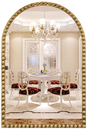 Beaded arched mirror - beaded, mirror,