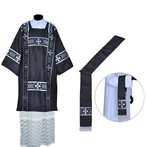 Black deacon dalmatic - black,
