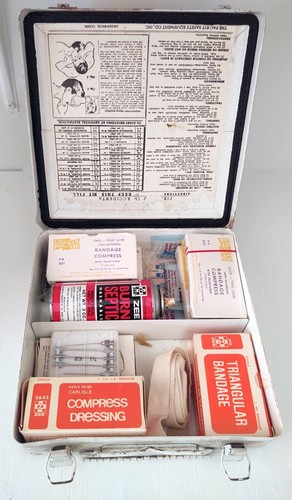 Stocked vintage first aid kit - first,