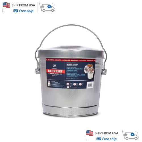 Galvanized steel storage can - steel,