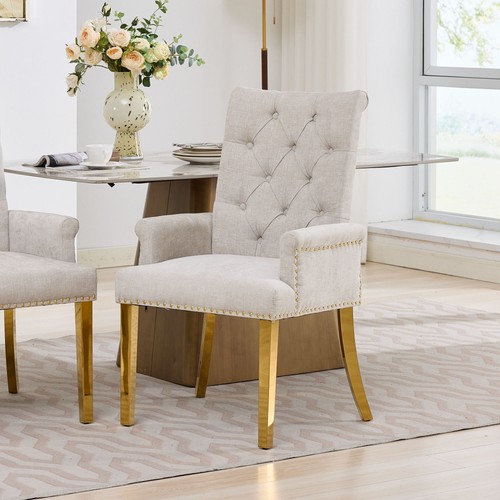 1pc beige chenille dining - chenille,