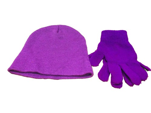 Purple gloves and - gloves,