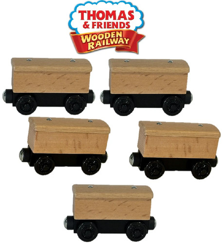 Five unpainted box cars - five,
