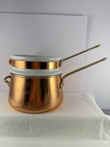 Vintage copper double boiler - copper,