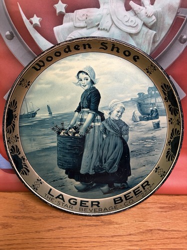 Wooden shoe beer tray - shoe, star