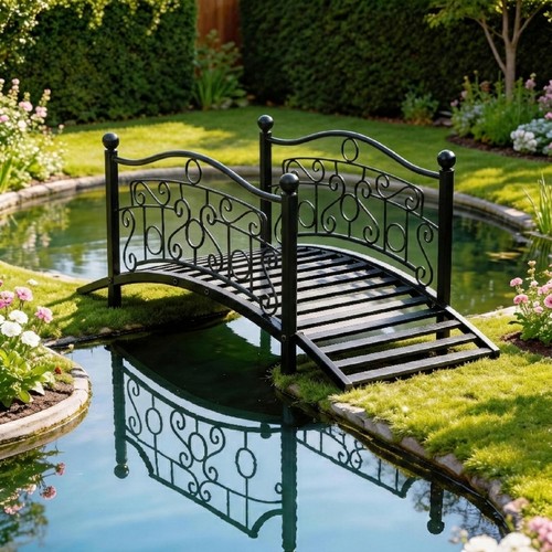 Metal garden bridge 3ft - metal, w/