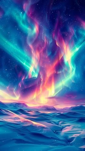 Northern lights winter lake - lights,