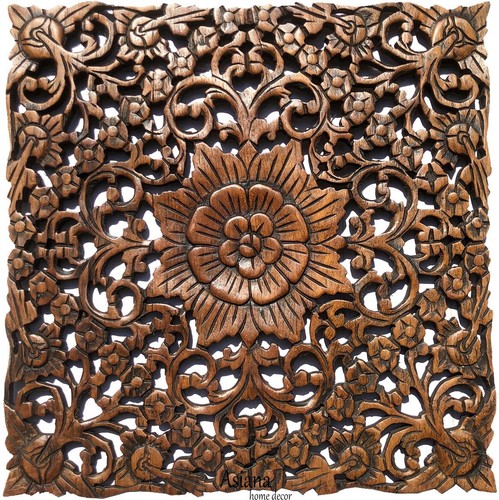 Carved wood wall plaque - carved,