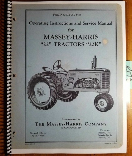 Massey harris 22k - massey, 22