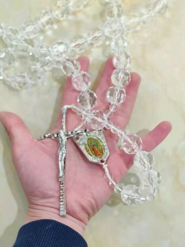 Large crystal clear rosary - large,
