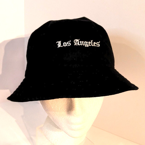 Los angeles black bucket hat - black,
