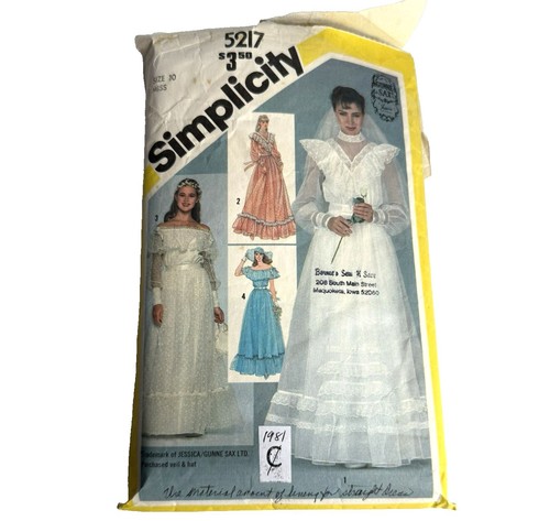 Vtg 80s simplicity 5217 gunne - simplicity,