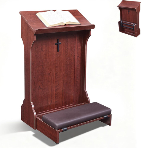 Wooden prayer kneeler foldable - wooden,