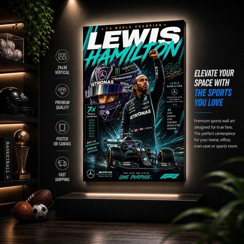 Lewis hamilton mercedes - hamilton, poster