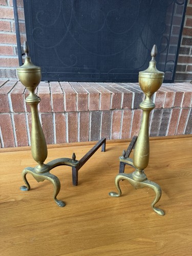 Vtg aws brass fireplace - aws,