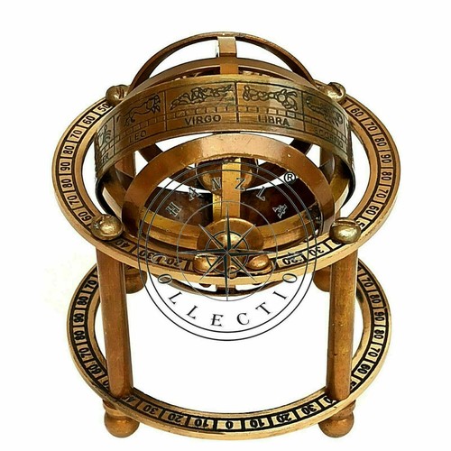 Antique brass armillary sphere - antique,