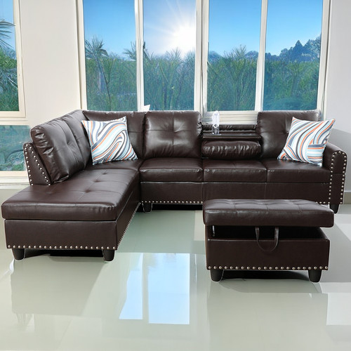 Modern sofa chaise faux - sofa,