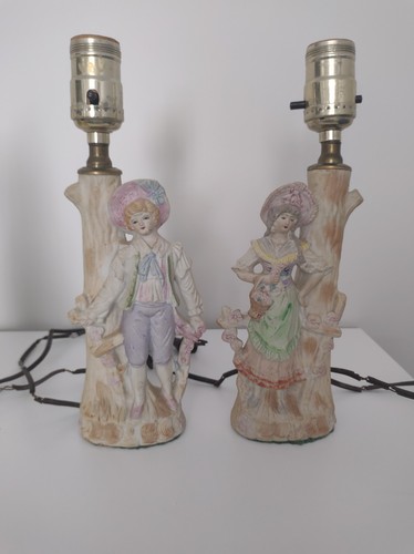 Vintage ceramic lamp pair - vintage,