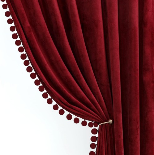 Burgundy velvet curtains - burgundy,