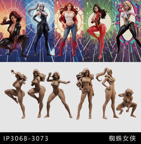 Resin spider girls 5 - 1/64,